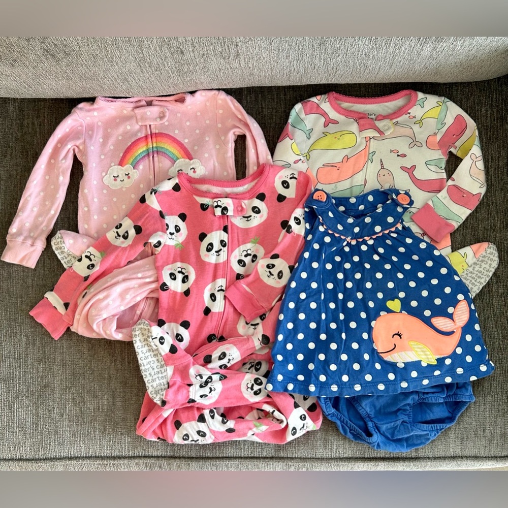 12m Bundle Footie Pajamas + Blue Whale Outfit